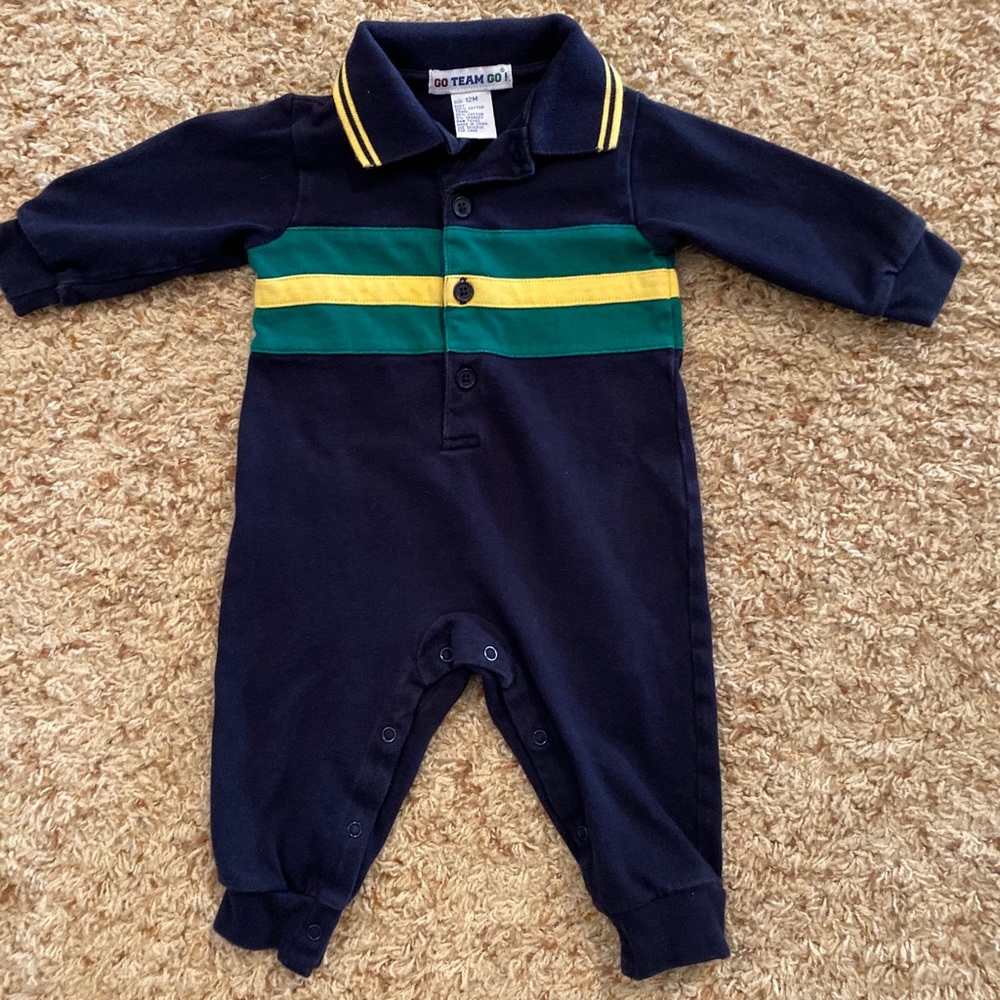 12 month boy striped romper